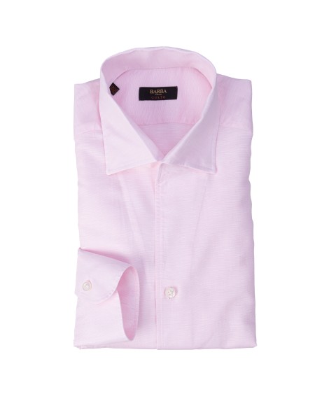 Shop BARBA  Camicia: Barba camicia in lino e cotone.
Collo senza abbottonatura.
Maniche lunghe.
Abbottonatura centrale.
Composizione: 64% cotone, 36% lino.
Made in Italy.. 47038-04